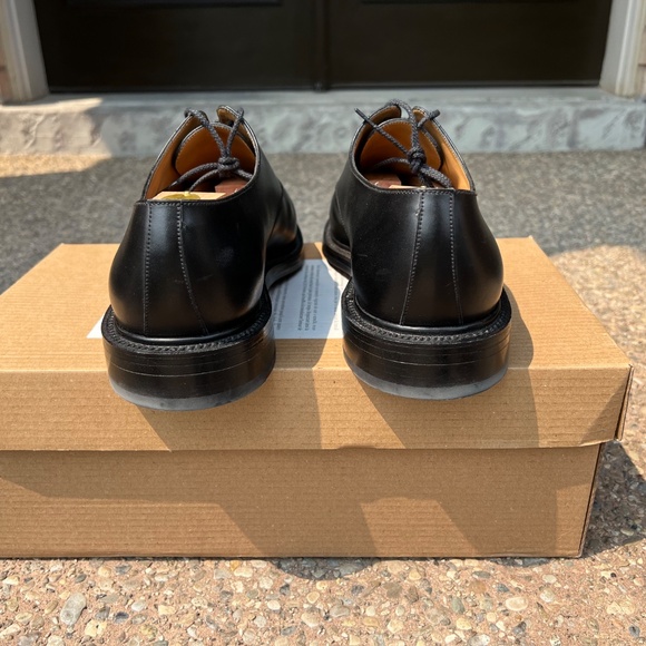 J.M. Weston 11D Black Leather Half-Hunt Derby w/ Shoe Trees - Picture 11 of 14